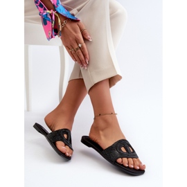 Chanclas de tacón plano de mujer Dimrose negro 6