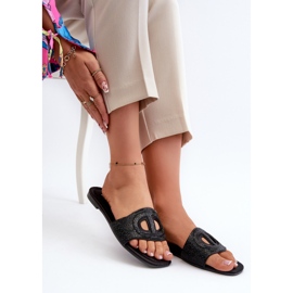 Chanclas de tacón plano de mujer Dimrose negro 7