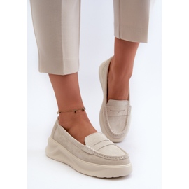 Mocasines Mujer Ante Beige Claro Filidia 4