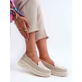 Mocasines Mujer Ante Beige Claro Filidia 7