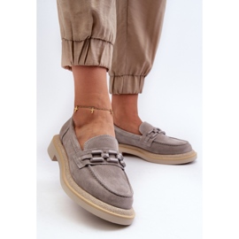 S.Barski Mocasines Mujer Ante Tacón Plano Con Decoración D&A TW101 Gris 2 S.Barski Mocasines Mujer Ante Tacón Plano Con Decoración D&A TW101 Gris 2