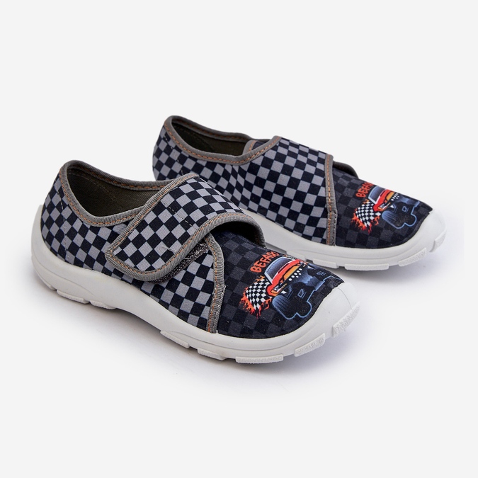 Pantuflas niño cómodas con cierre adhesivo Befado 974Y540 Gris 1