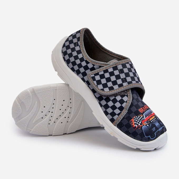 Pantuflas niño cómodas con cierre adhesivo Befado 974Y540 Gris 2