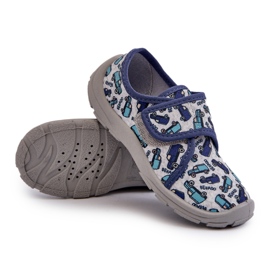 Pantuflas Infantiles Befado cierre adhesivo 974X529 Gris-Azul Marino 6