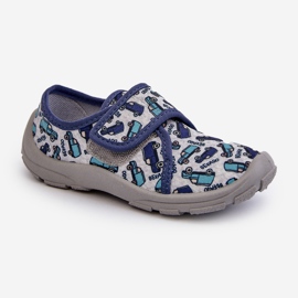 Pantuflas Infantiles Befado cierre adhesivo 974X529 Gris-Azul Marino 4