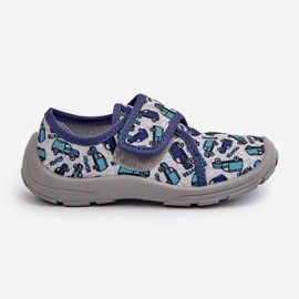 Pantuflas Infantiles Befado cierre adhesivo 974X529 Gris-Azul Marino 5