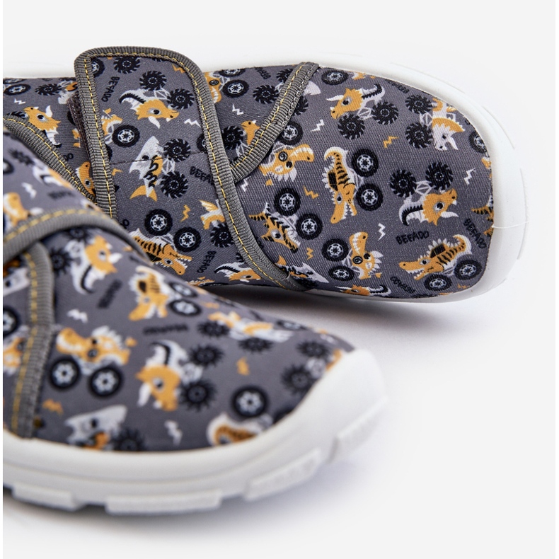 Pantuflas niño cómodas con cierre adhesivo Befado 974Y552 Gris 2