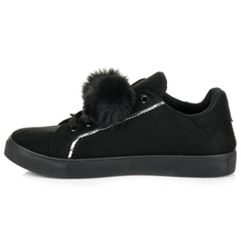 Groto Gogo Deportivas de ante con pompones negro 3