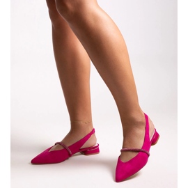 Bailarinas rosa oscuro con aplicación de piel Morcosa 1