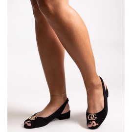 Sandalias Warda con plantilla de piel negro 1