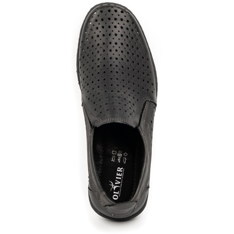 Olivier Mocasines de hombre calados para el verano 662 negro 3