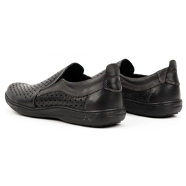Olivier Mocasines de hombre calados para el verano 662 negro 2