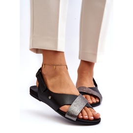 Zazoo 40141 Sandalias Piel Con Velcro, Negro 2