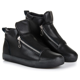 Lgm Zapatillas altas con cremallera negro 4