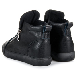 Lgm Zapatillas altas con cremallera negro 3
