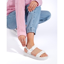 Sandalias blancas con plataforma blanco 2