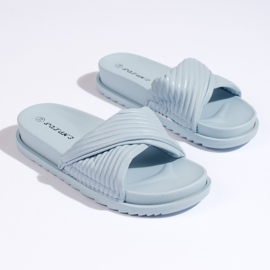 Chanclas planas de mujer azules 4
