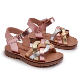 Sandalias Infantiles Con Cierre De Velcro Con Tiras Entrelazadas Multicolor Dianttha rosado 6