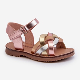 Sandalias Infantiles Con Cierre De Velcro Con Tiras Entrelazadas Multicolor Dianttha rosado 5
