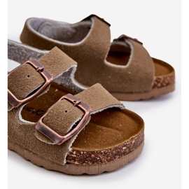 Sandalias infantiles con plataforma de corcho, cierre con velcro, Caqui Rorria beige 4