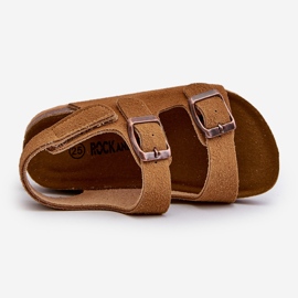 Sandalias infantiles con plataforma de corcho, cierre con velcro, Camel Rorria marrón 2