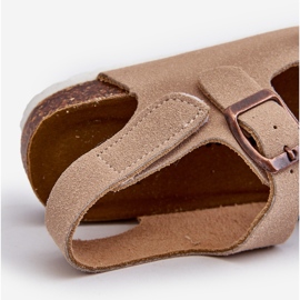 Sandalias de niña con plataforma de corcho, cierre con velcro, Beige Rorria 2