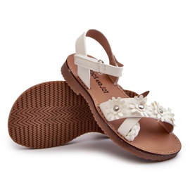 Sandalias infantiles con cierre de velcro y flores, blanco Nestalee 6