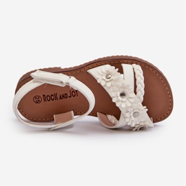Sandalias infantiles con cierre de velcro y flores, blanco Nestalee 1 Sandalias infantiles con cierre de velcro y flores, blanco Nestalee 1