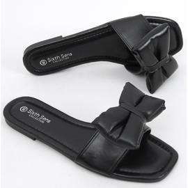 Pantuflas Mili Negras con lazo negro 1 Pantuflas Mili Negras con lazo negro 1