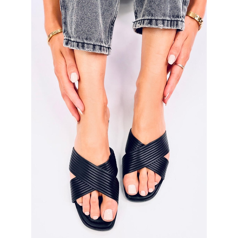 Pantuflas mujer Fuzzy Black negro 1