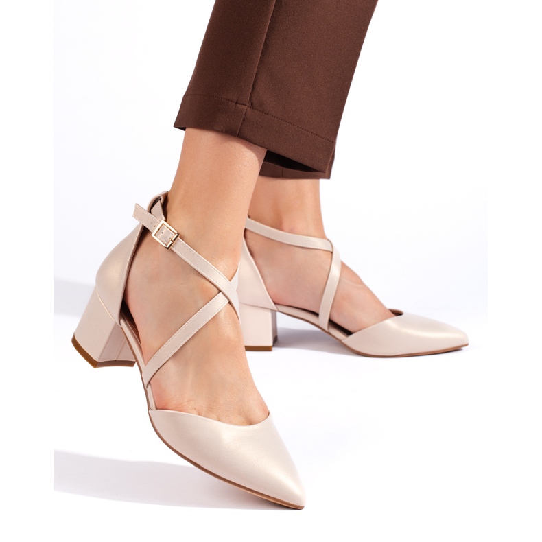 Zapatos de salón beige de mujer de Sergio Leone 1