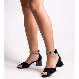 Sandalias de tacón con plantilla de piel Nadira negro 1