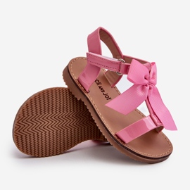 Sandalias infantiles de charol con lazo de velcro rosa Joratia rosado 3