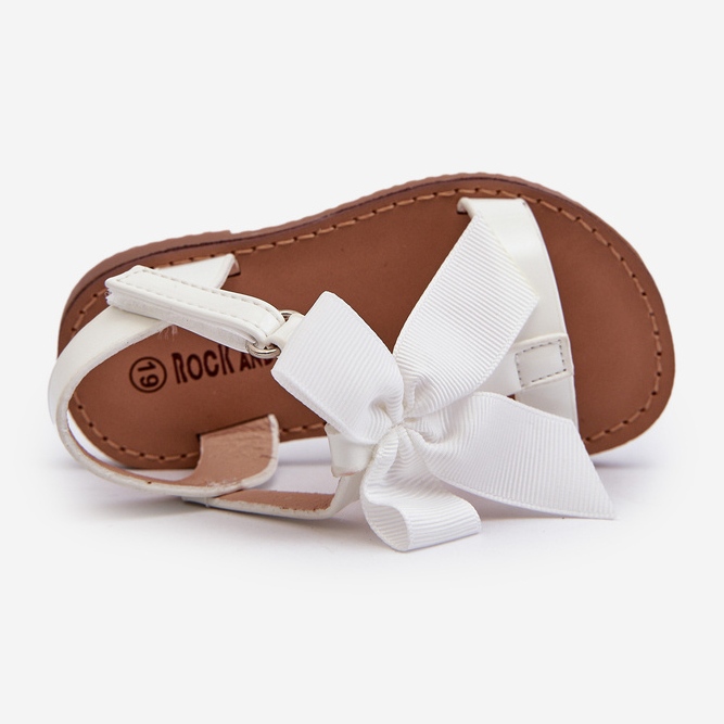 Sandalias infantiles lacadas con lazo de velcro blanco Joratia 2