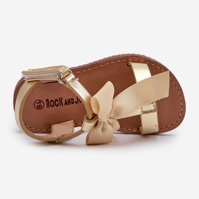 Sandalias infantiles con lazo de velcro dorado Joratia 2