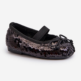 Bailarinas infantiles decoradas con lentejuelas, Black Weries negro 6