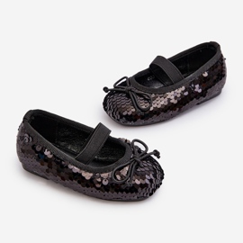 Bailarinas infantiles decoradas con lentejuelas, Black Weries negro 1
