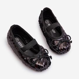Bailarinas infantiles decoradas con lentejuelas, Black Weries negro 3
