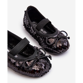 Bailarinas infantiles decoradas con lentejuelas, Black Weries negro 4