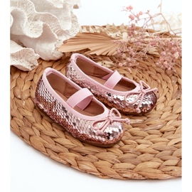 Bailarinas infantiles decoradas con lentejuelas, rosa Weries rosado 4