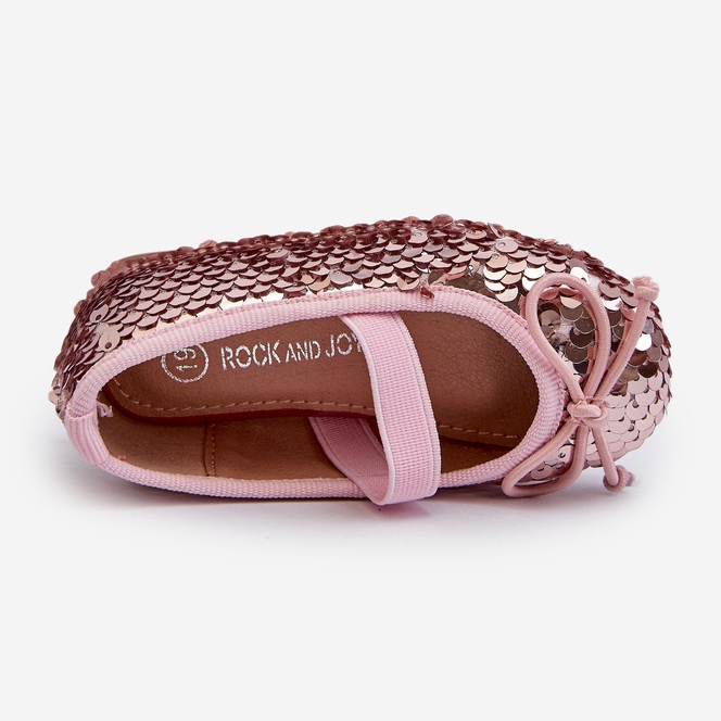 Bailarinas infantiles decoradas con lentejuelas, rosa Weries rosado 1