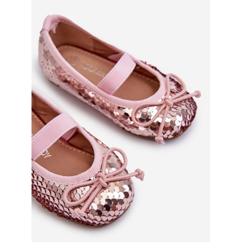 Bailarinas infantiles decoradas con lentejuelas, rosa Weries 2