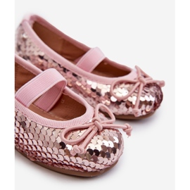 Bailarinas infantiles decoradas con lentejuelas, rosa Weries rosado 3