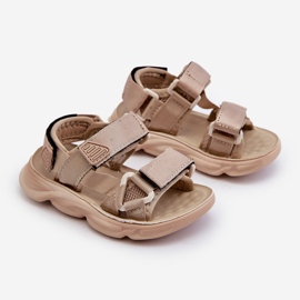 Sandalias de niña con cierre de velcro, Beige Orretta 1