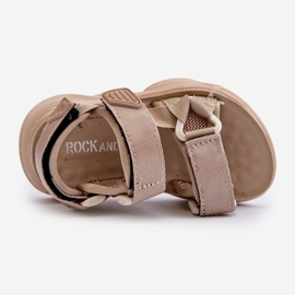 Sandalias de niña con cierre de velcro, Beige Orretta 2