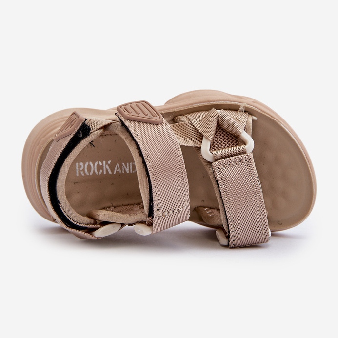 Sandalias de niña con cierre de velcro, Beige Orretta 2