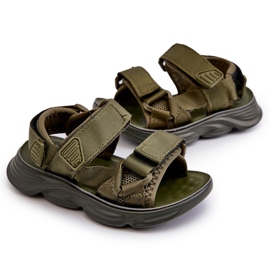 Sandalias infantiles con cierre de velcro, verde Orretta 5