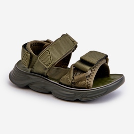 Sandalias infantiles con cierre de velcro, verde Orretta 4