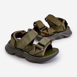 Sandalias infantiles con cierre de velcro, verde Orretta 1