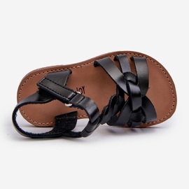 Sandalias de niña con cierre de velcro, Negro Marimona 4